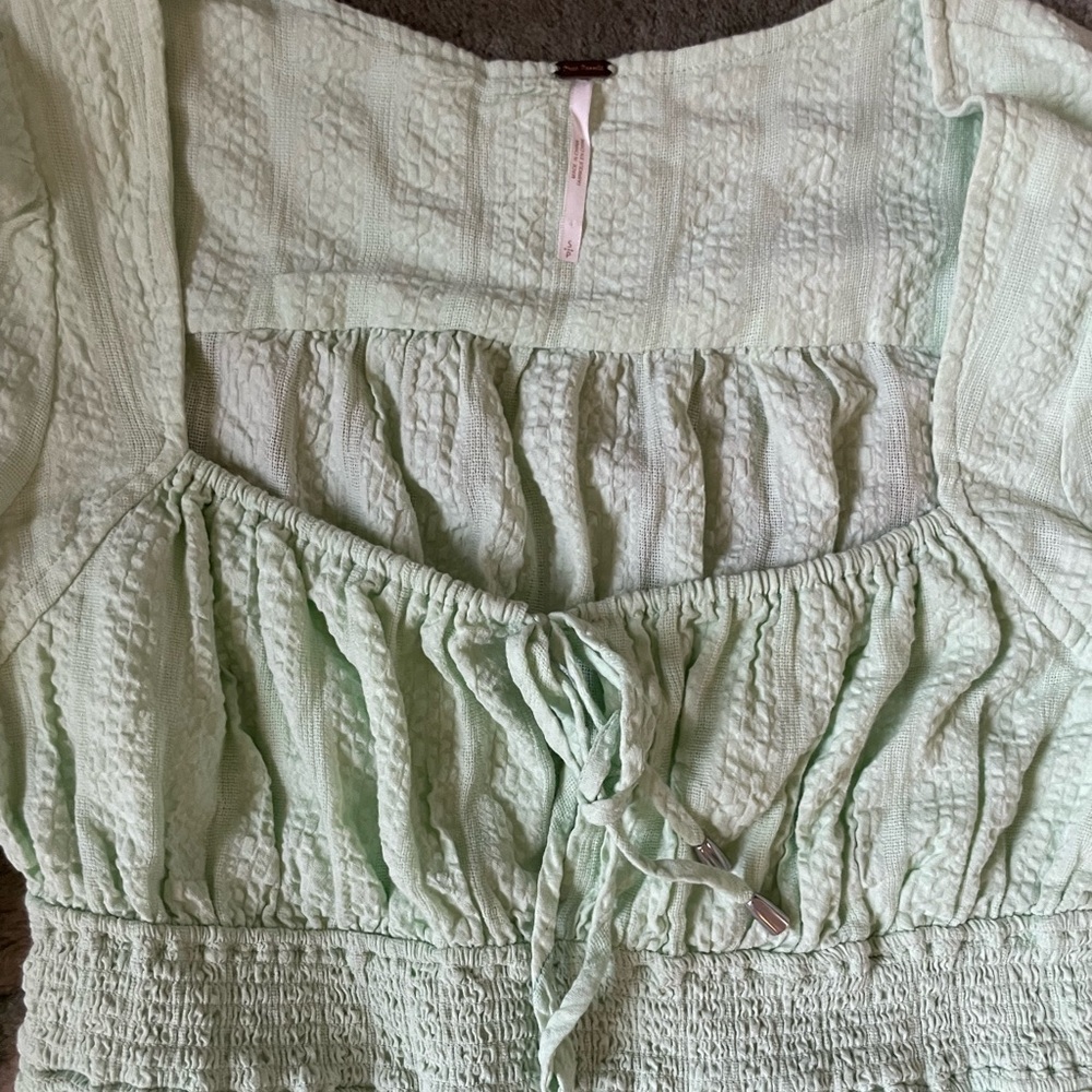 Free People Lolita Peasant Top in Seafoam Green - Picture 4 of 8
